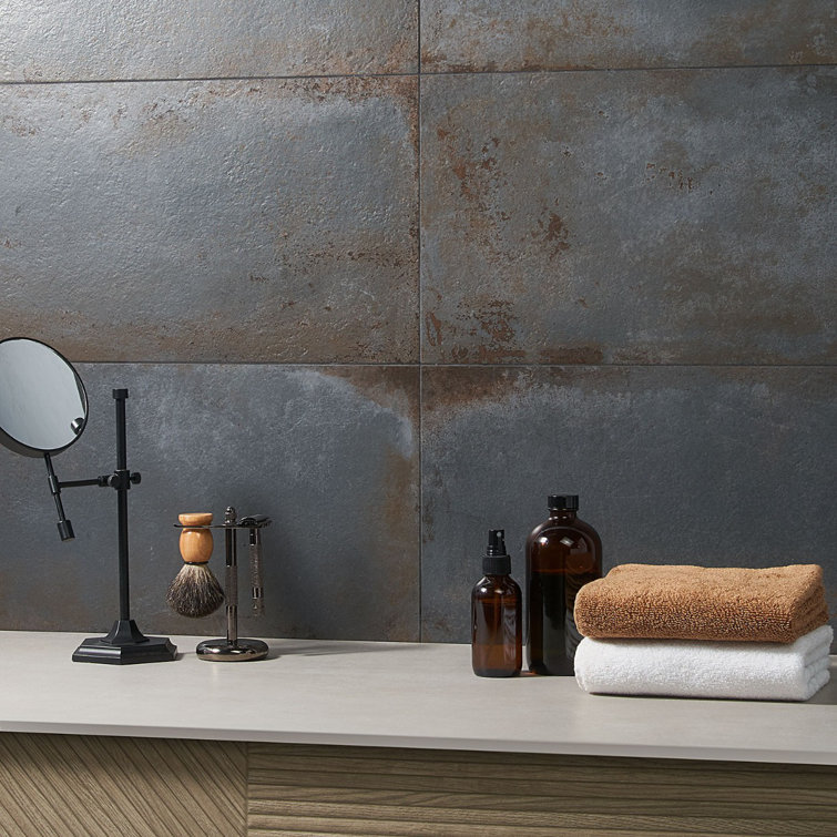 Angela Harris Santa Clara Large Matte Black Porcelain Wall and Floor Tile
