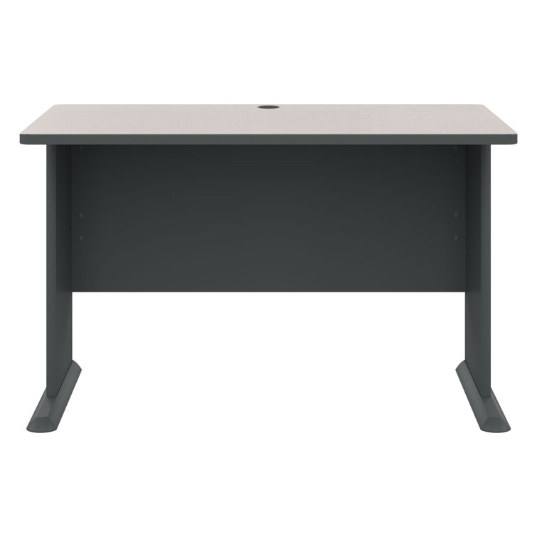 Slate Executive Office Desk with Drawer and Filing Cabinet, 48"W