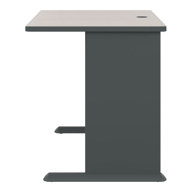Slate and White Compact Office Desk with Drawer and Filing Cabinet