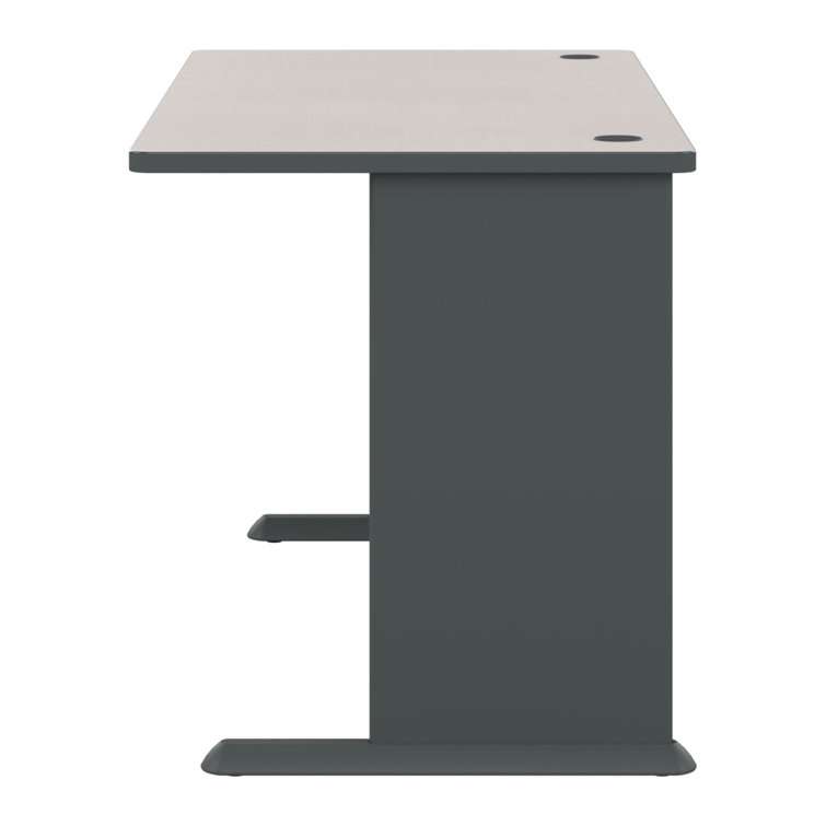 Slate and White Compact Office Desk with Drawer and Filing Cabinet