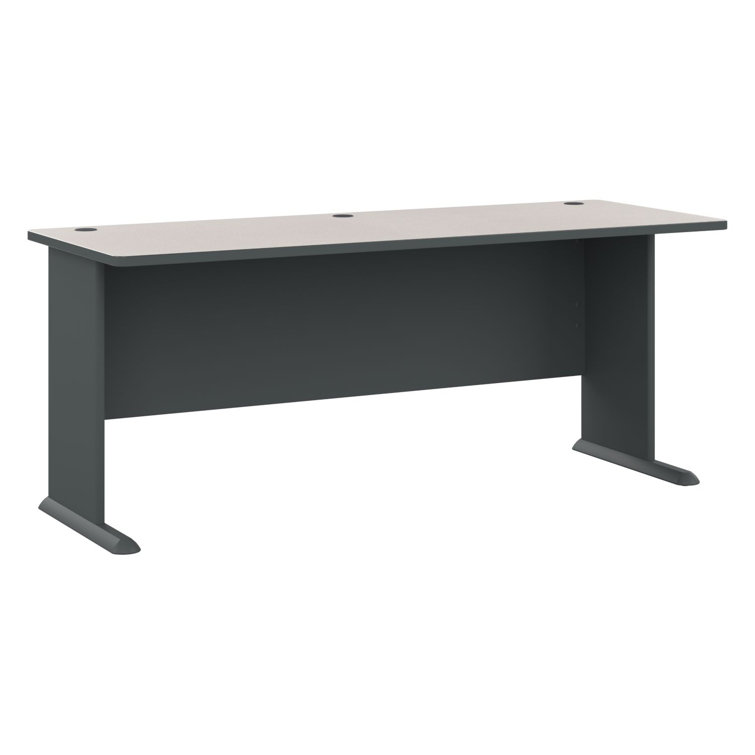 Slate and White Compact Office Desk with Drawer and Filing Cabinet