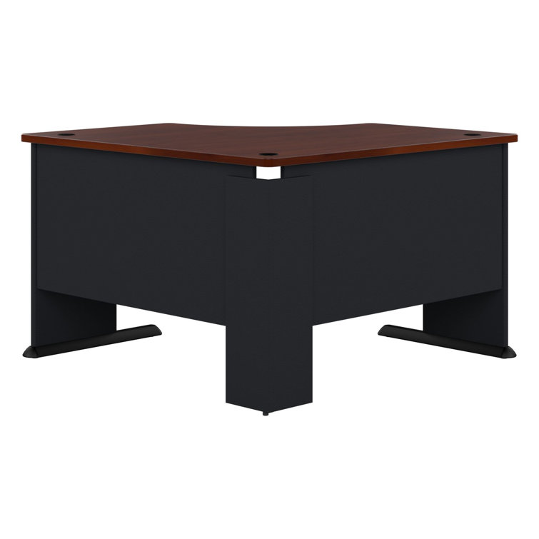 Hansen Cherry and Galaxy Corner Desk with Filing Cabinet