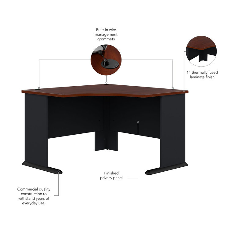 Hansen Cherry and Galaxy Corner Desk with Filing Cabinet