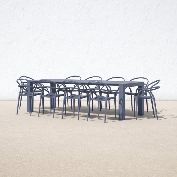 Mila Dark Gray Extendable 11-Piece Outdoor Dining Set