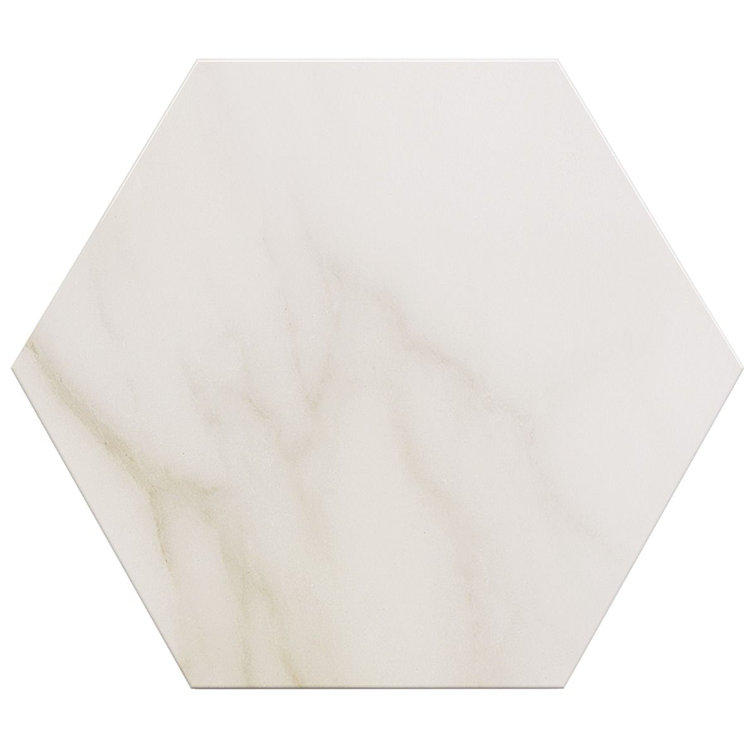 Santorini 6" Hexagon Polished Porcelain Marble-Look Tile