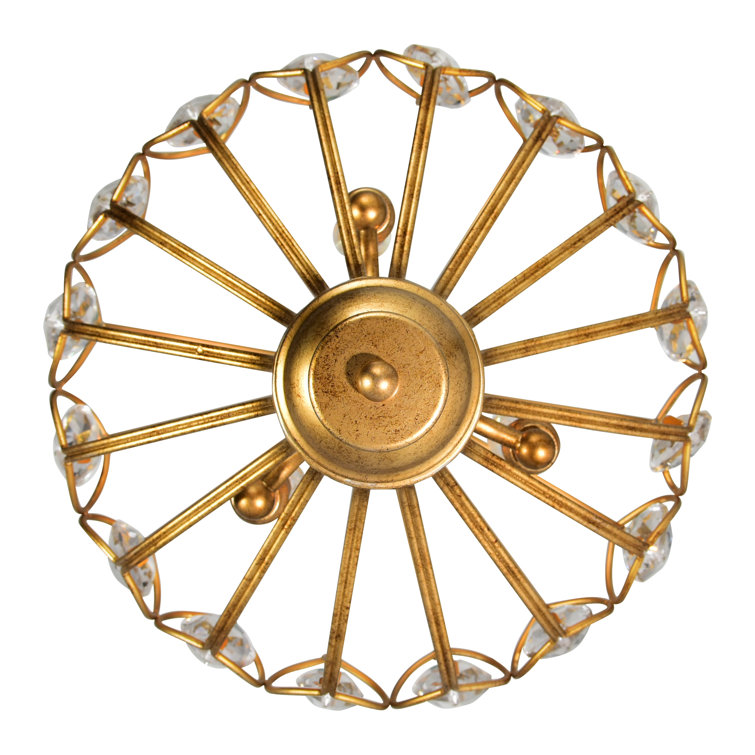 Antique Bronze Globe Chandelier with Crystal Accents