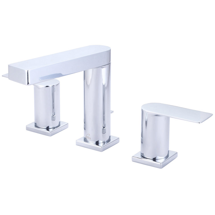 Polished Chrome Widespread 2-Handle Bathroom Faucet with Drain Assembly