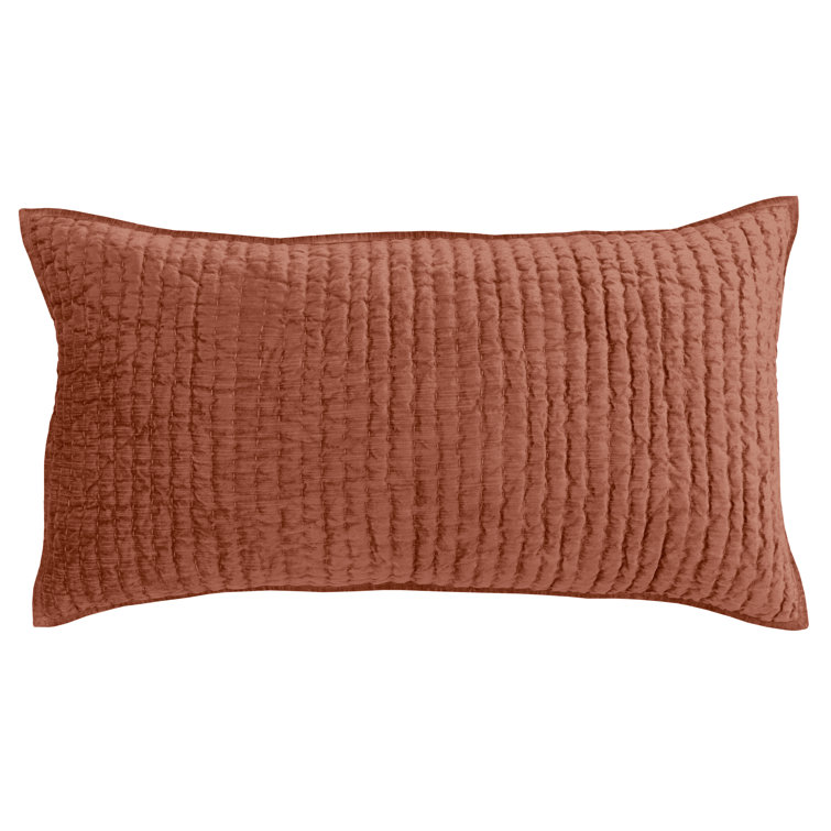Terra Cotta Quilted Velvet King Sham