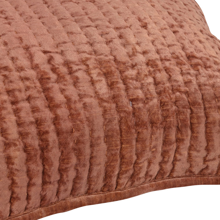 Terra Cotta Quilted Velvet King Sham