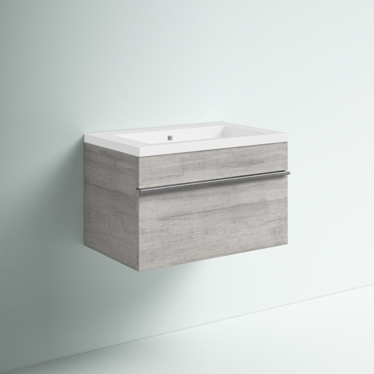Arlie 24'' Single Sink Bathroom Vanity with Cultured Marble Top