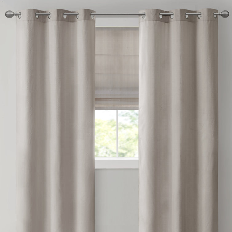 Taupe Basketweave Blackout Outdoor Curtain Panel Pair