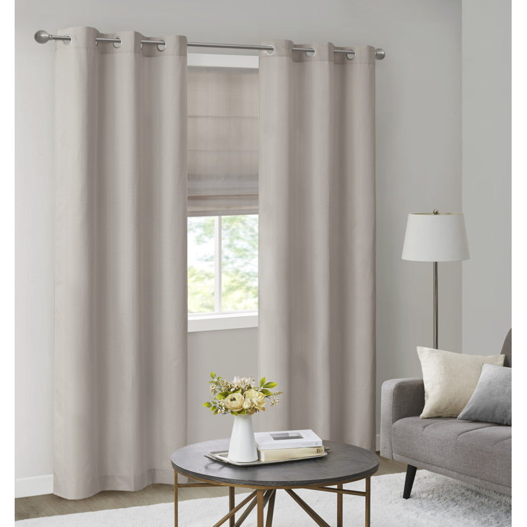 Taupe Basketweave Blackout Outdoor Curtain Panel Pair