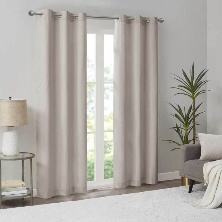 Taupe Basketweave Blackout Outdoor Curtain Panel Pair