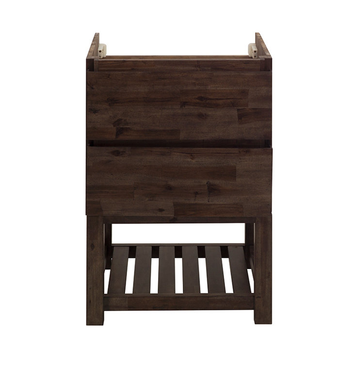 Acacia Wood 46" Freestanding Double Sink Bathroom Vanity Base
