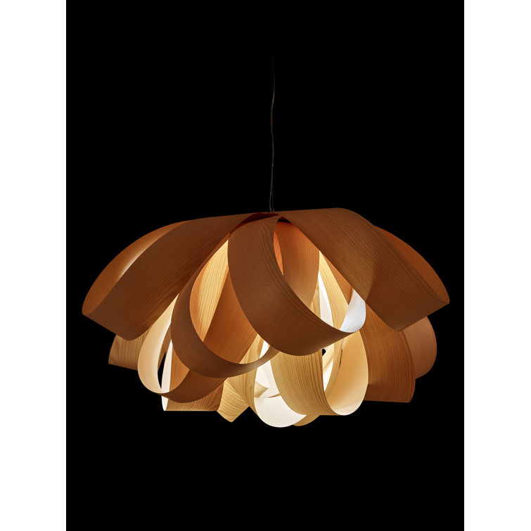 FSC-Certified Natural Cherry Geometric Pendant Light