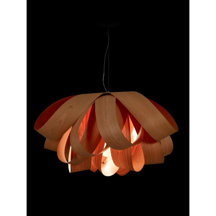 FSC-Certified Beech Geometric Small Pendant Light in Natural Finish