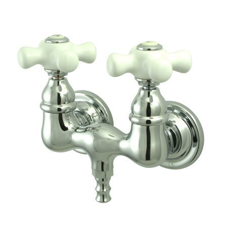 Vintage Chrome Double Handle Wall-Mounted Clawfoot Tub Faucet