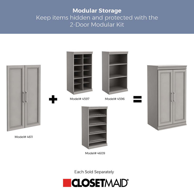 Taupe Modular Stackable Shoe Shelf with Metal Accents