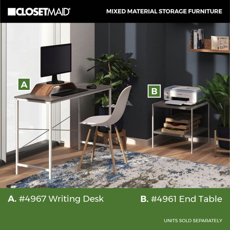 Modern Smoky Taupe Wood Writing Desk 43''