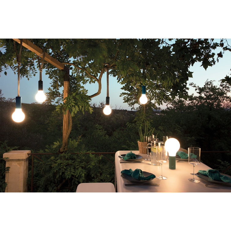 Acapulco Blue Adjustable Cordless LED Lamp with Glass Shade