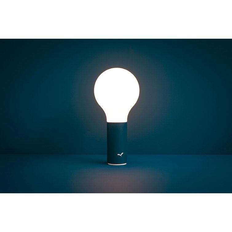 Acapulco Blue Adjustable Cordless LED Lamp with Glass Shade