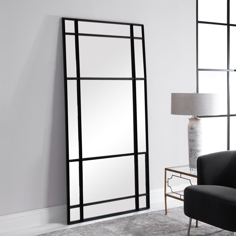 Oversized Black Iron Full Length Rectangular Mirror