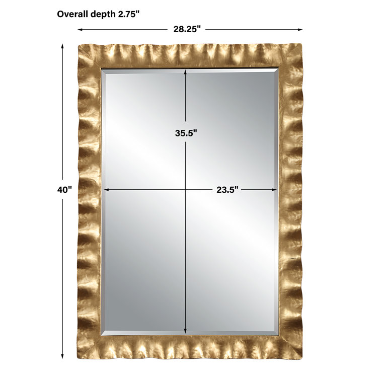 Hand Forged Gold Leaf Rectangular Wall Mirror