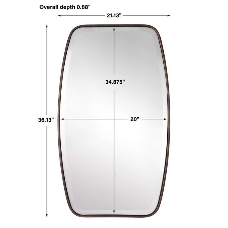 Dark Bronze Rectangular Beveled Wall Mirror