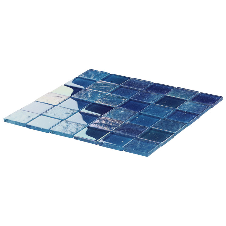 Angel Dust Blue Polished Glass Wall Mosaic Tile
