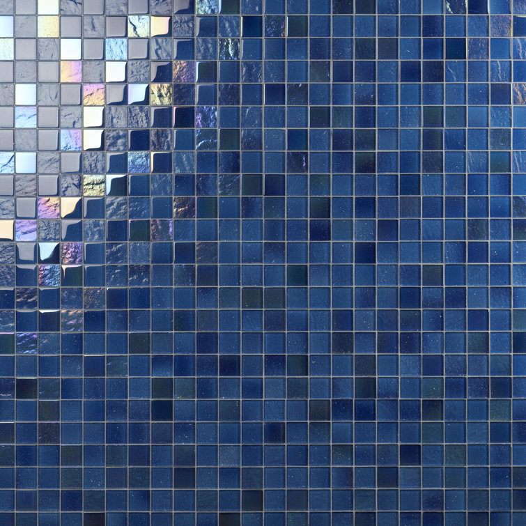Angel Dust Blue Polished Glass Wall Mosaic Tile