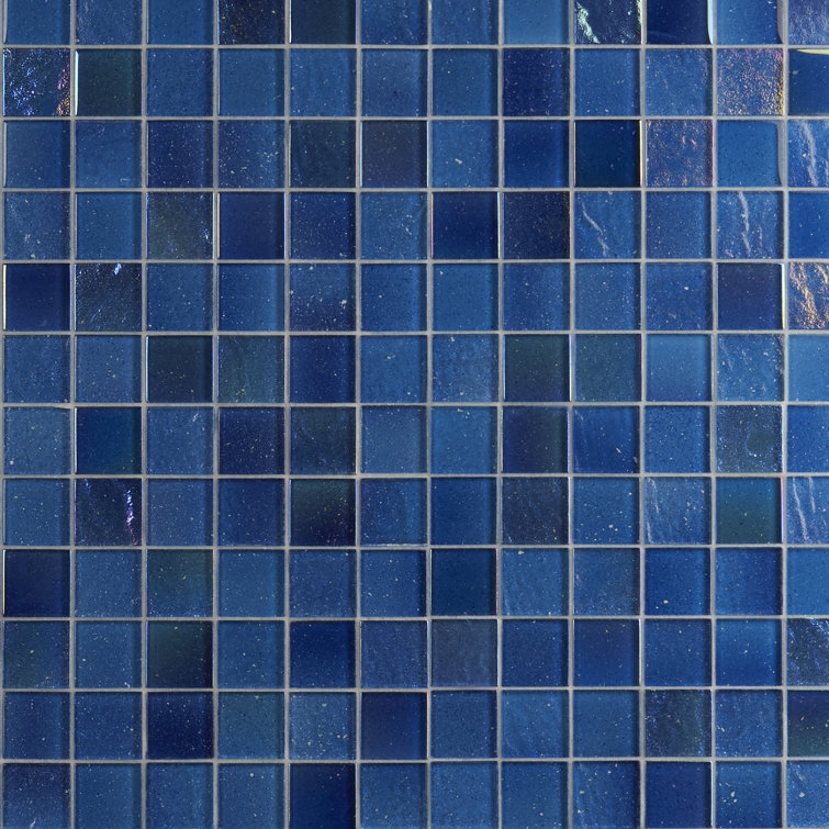 Angel Dust Blue Polished Glass Wall Mosaic Tile