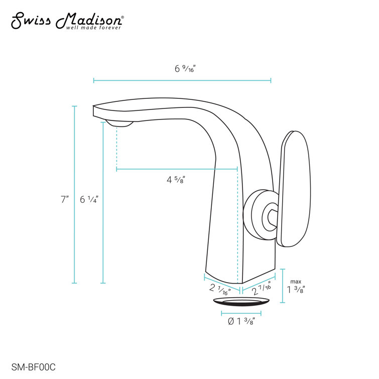 Château Chrome Single Hole Single-Handle Bathroom Faucet
