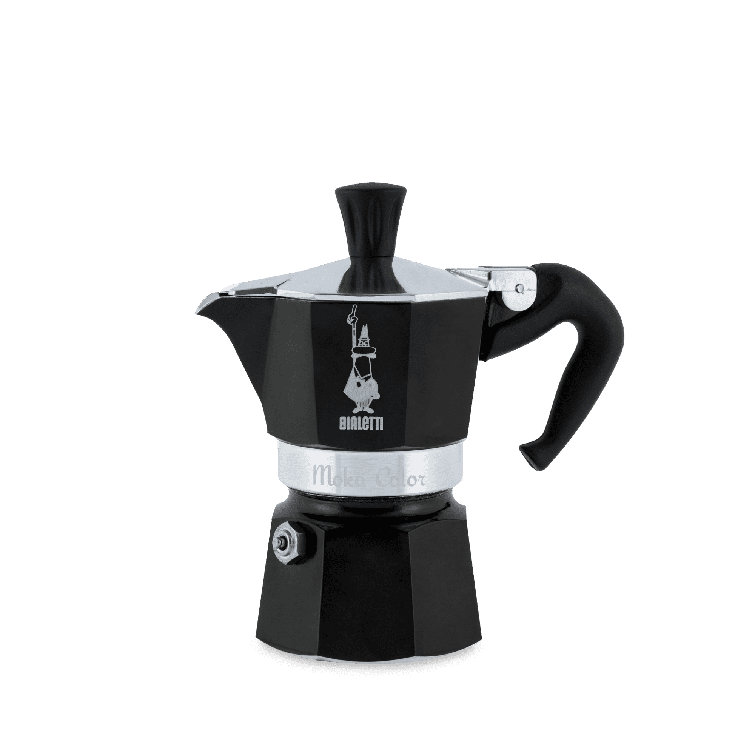 Black Aluminum 3-Cup Stovetop Espresso Maker