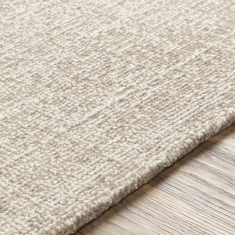 Ivory Handmade Wool Tufted Rectangular Area Rug 9' x 12'
