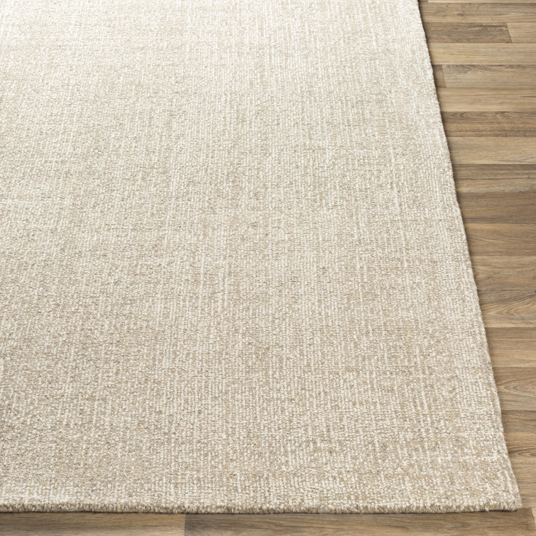Ivory Handmade Wool Tufted Rectangular Area Rug 9' x 12'