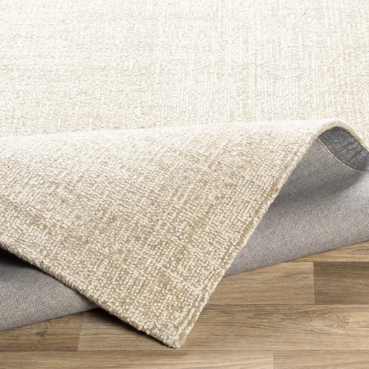 Ivory Handmade Wool Tufted Rectangular Area Rug 9' x 12'