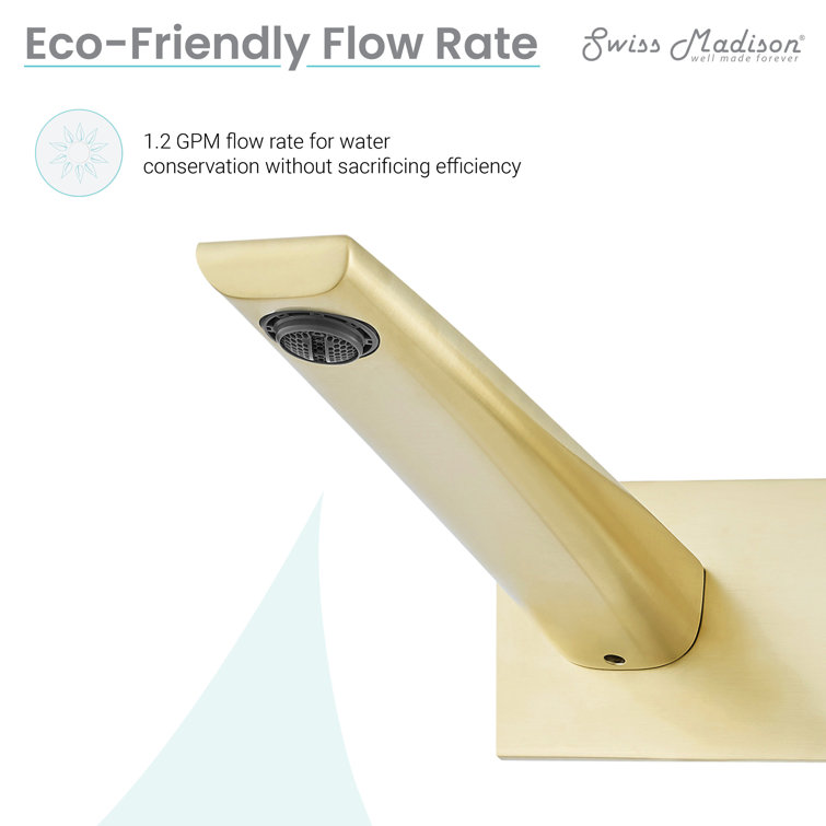 Monaco Brushed Gold Wall-Mount Single-Handle Bathroom Faucet