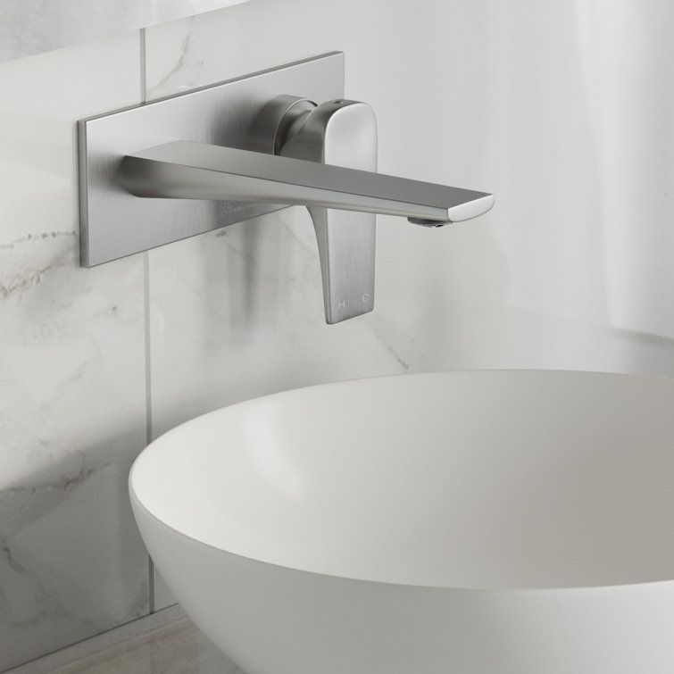 Monaco Brushed Nickel Wall-Mount Bathroom Faucet