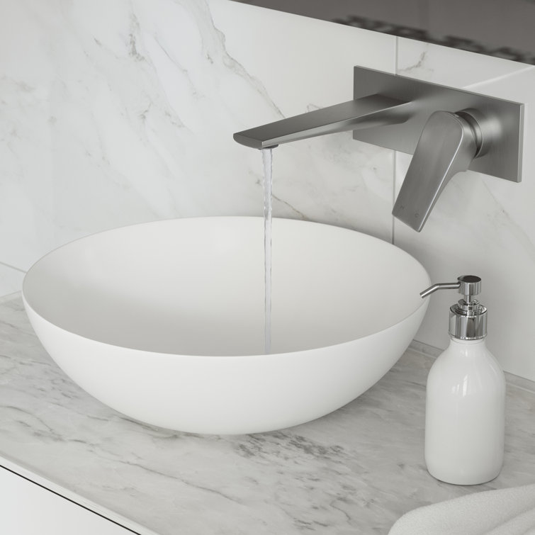 Monaco Brushed Nickel Wall-Mount Bathroom Faucet