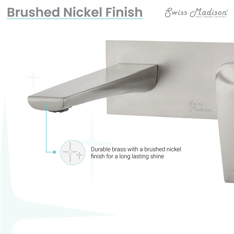 Monaco Brushed Nickel Wall-Mount Bathroom Faucet