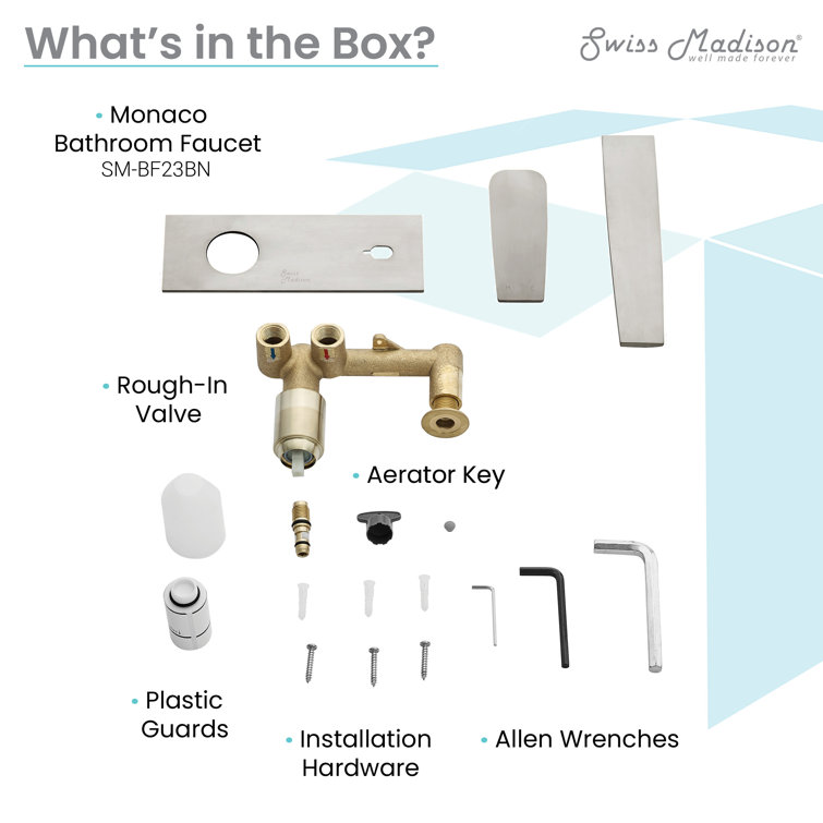 Monaco Brushed Nickel Wall-Mount Bathroom Faucet
