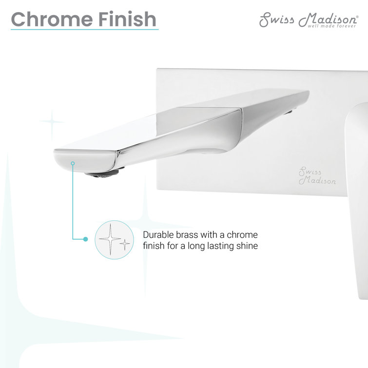 Monaco Chrome Single-Handle Wall-Mount Bathroom Faucet