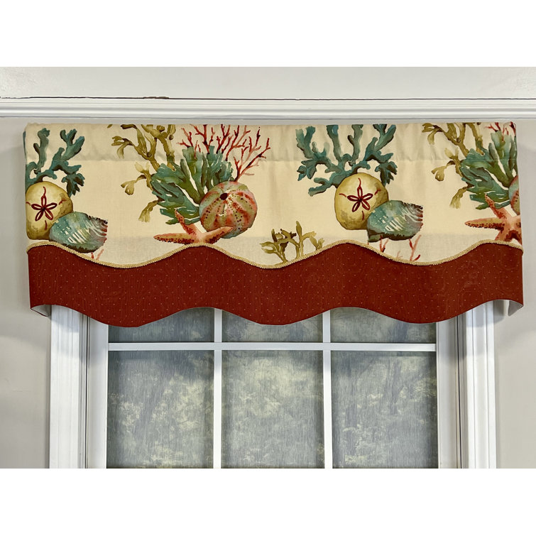 Oceanside Marine Life Scalloped Window Valance