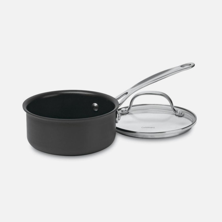 1-Quart Hard Anodized Non-Stick Saucepan with Glass Lid