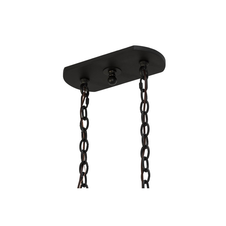 Tudor Jadestone 34" Rustic Lodge Wrought Iron & Natural Wood Chandelier