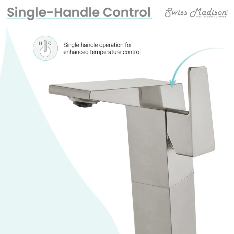Carré Brushed Nickel Single-Handle High Arc Bathroom Faucet