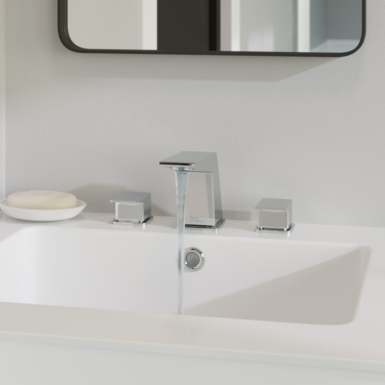 Carre 8" Chrome Widespread 2-Handle Bathroom Faucet
