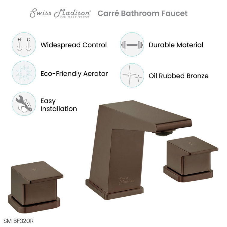 Carre 8" Oil Rubbed Bronze 2-Handle Bathroom Faucet