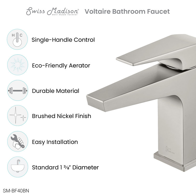 Brushed Nickel Single-Handle Bathroom Faucet