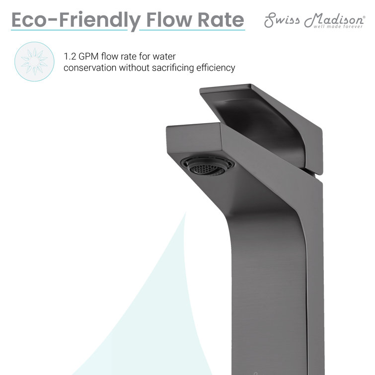 Gunmetal Gray Single-Handle Brass Bathroom Faucet